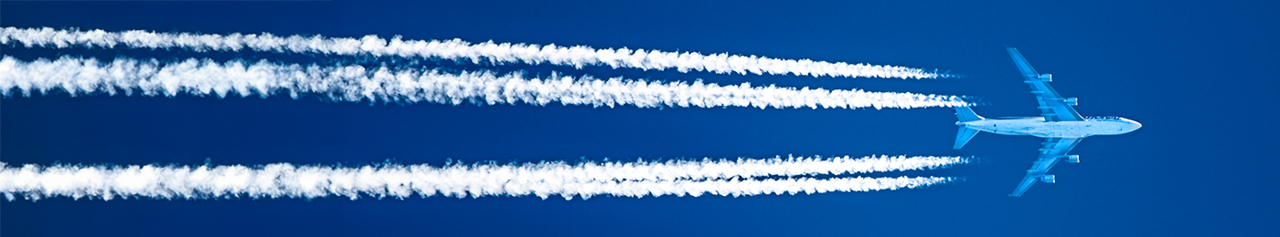 jet plane aircraft with contrails on a test flight